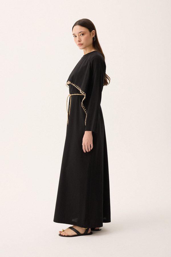 Wicker Trimmed Dilge Dress Black - 5