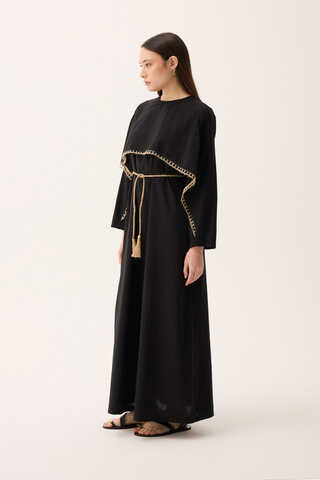 Wicker Trimmed Dilge Dress Black - 6