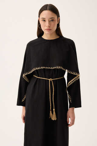 Wicker Trimmed Dilge Dress Black - 11