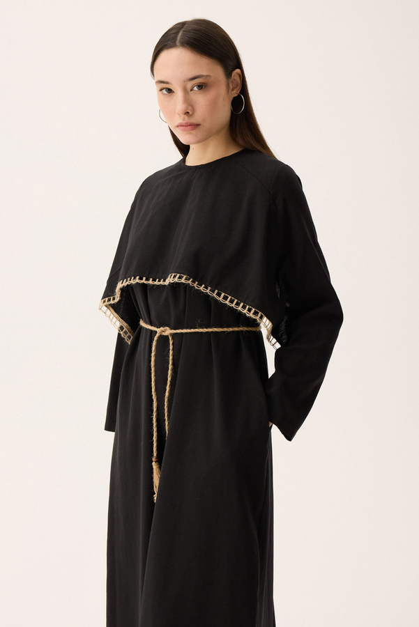 Wicker Trimmed Dilge Dress Black - 13