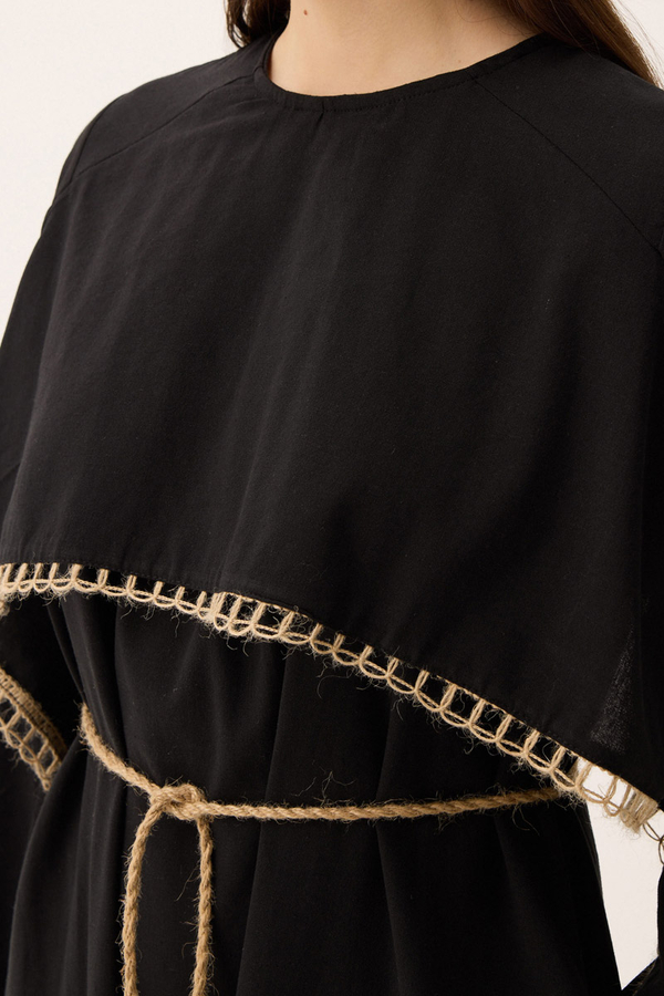 Wicker Trimmed Dilge Dress Black - 14