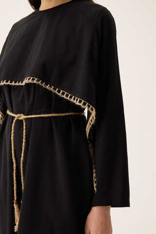 Wicker Trimmed Dilge Dress Black - 15