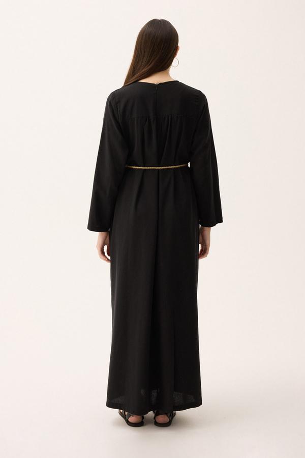 Wicker Trimmed Dilge Dress Black - 16