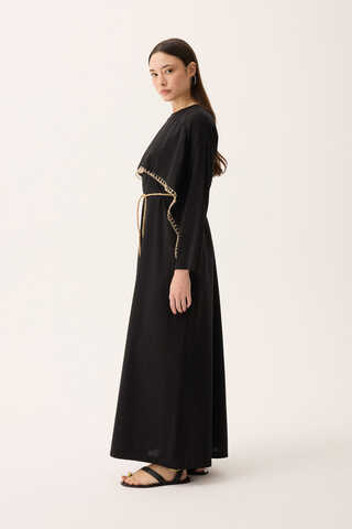 Wicker Trimmed Dilge Dress Black - 5