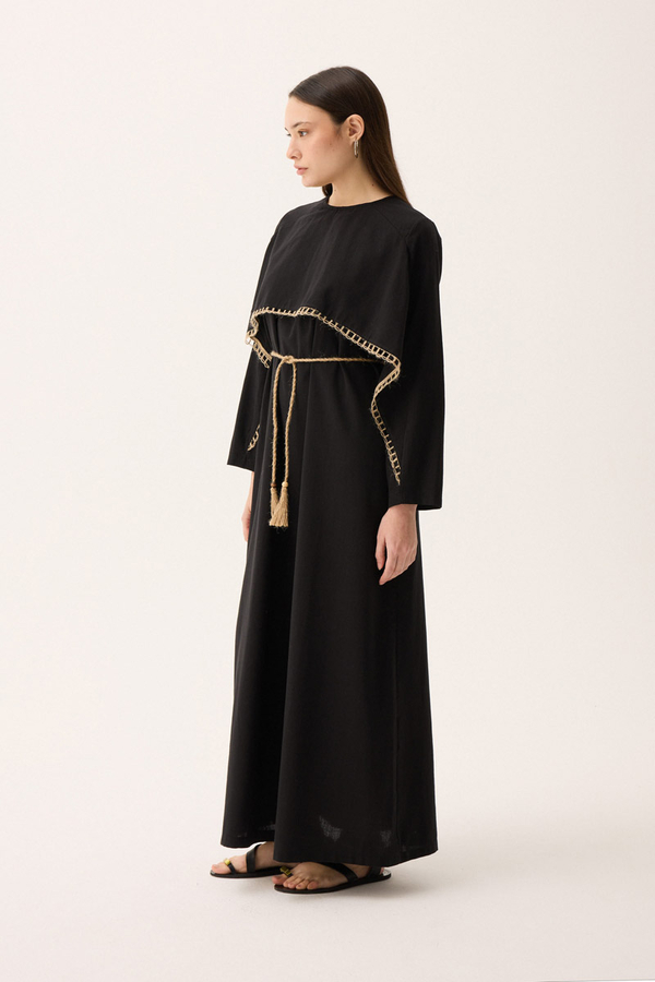 Wicker Trimmed Dilge Dress Black - 6