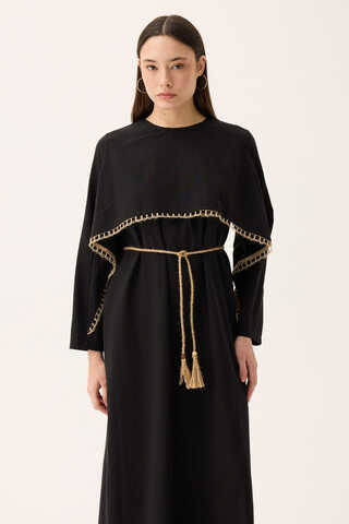 Wicker Trimmed Dilge Dress Black - 7