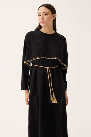 Wicker Trimmed Dilge Dress Black - 8