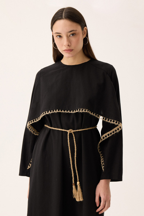 Wicker Trimmed Dilge Dress Black - 9