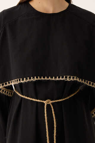 Wicker Trimmed Dilge Dress Black - 10