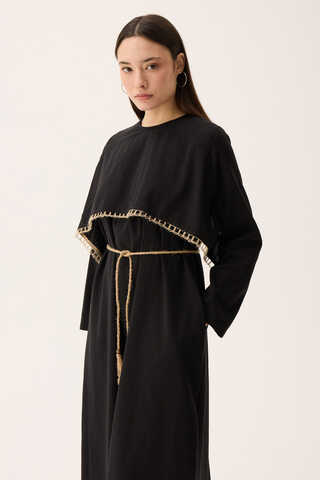 Wicker Trimmed Dilge Dress Black - 13