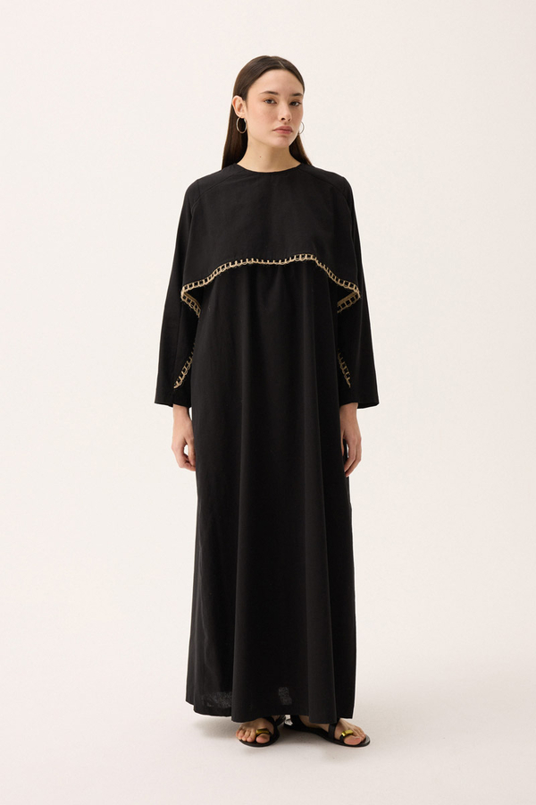 Wicker Trimmed Dilge Dress Black - 2