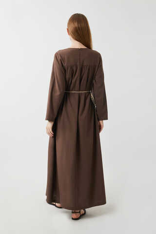 Wicker Trimmed Dilge Dress Brown - 14