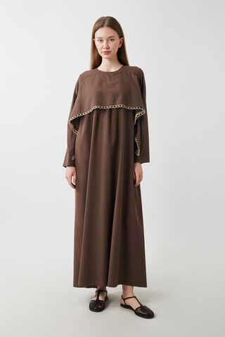 Wicker Trimmed Dilge Dress Brown - 5