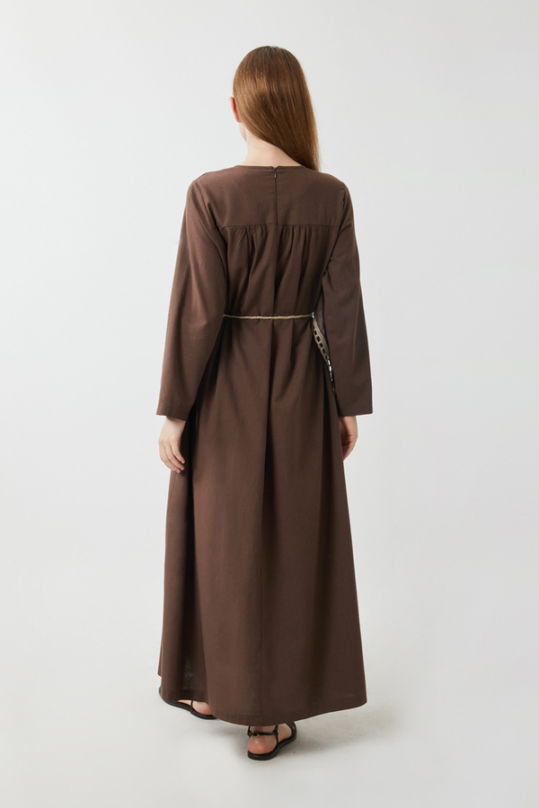 Wicker Trimmed Dilge Dress Brown - 14