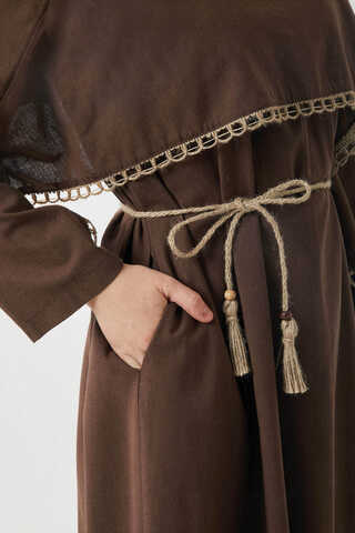 Wicker Trimmed Dilge Dress Brown - 11