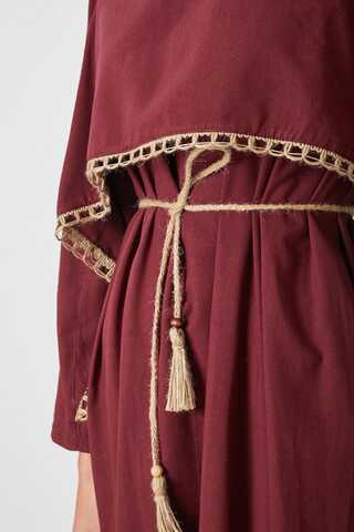 Wicker Trimmed Dilge Dress Burgundy - 15