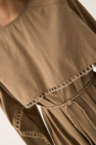 Wicker Trimmed Dilge Dress Camel - 16