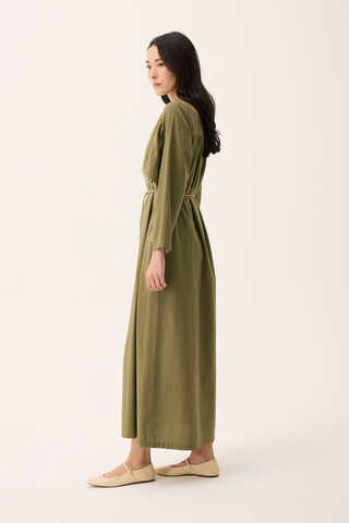 Wicker Trimmed Dilge Dress Khaki - 8