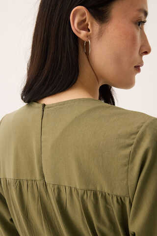 Wicker Trimmed Dilge Dress Khaki - 16