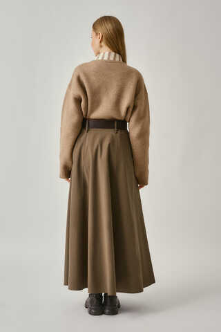 Wide Belted Skirt Earth - 8