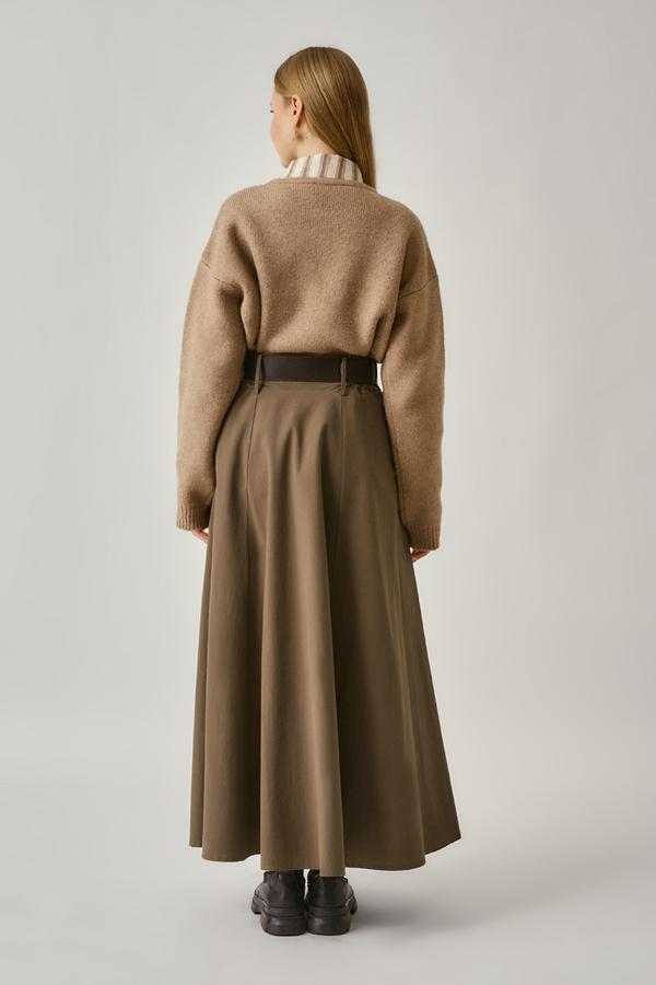 Wide Belted Skirt Earth - 8