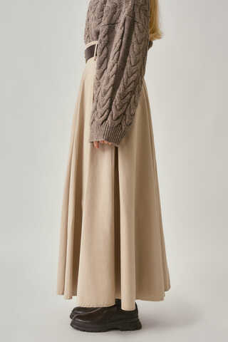 Wide Belted Skirt Stone - 7