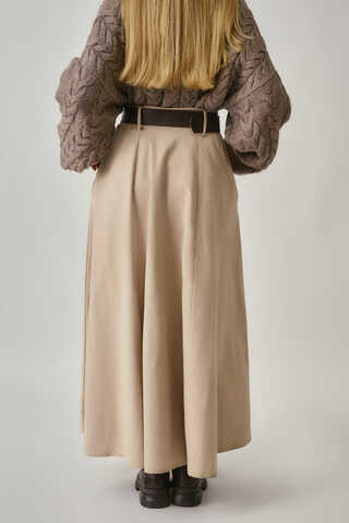 Wide Belted Skirt Stone - 8
