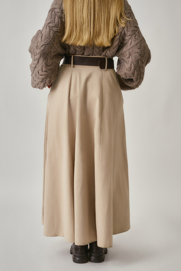 Wide Belted Skirt Stone - 8