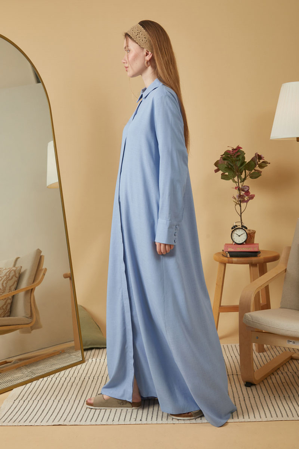 Wide Cuffed Dress Baby Blue - 6