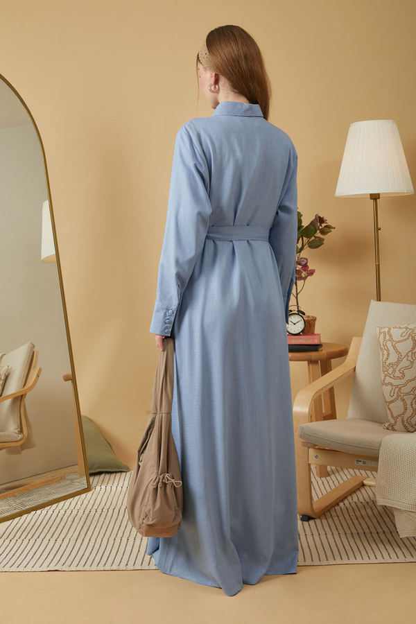 Wide Cuffed Dress Baby Blue - 16