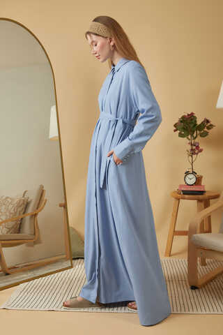 Wide Cuffed Dress Baby Blue - 15