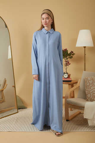 Wide Cuffed Dress Baby Blue - 4
