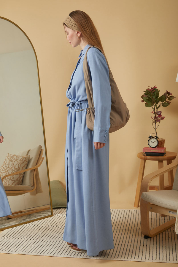 Wide Cuffed Dress Baby Blue - 8