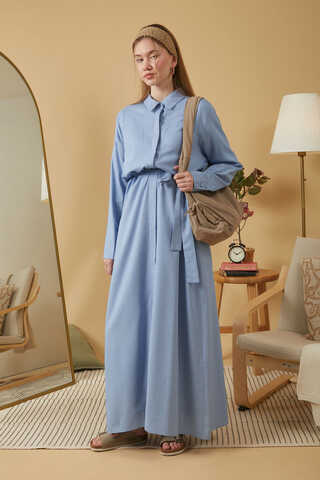 Wide Cuffed Dress Baby Blue - 10