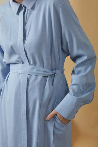 Wide Cuffed Dress Baby Blue - 14