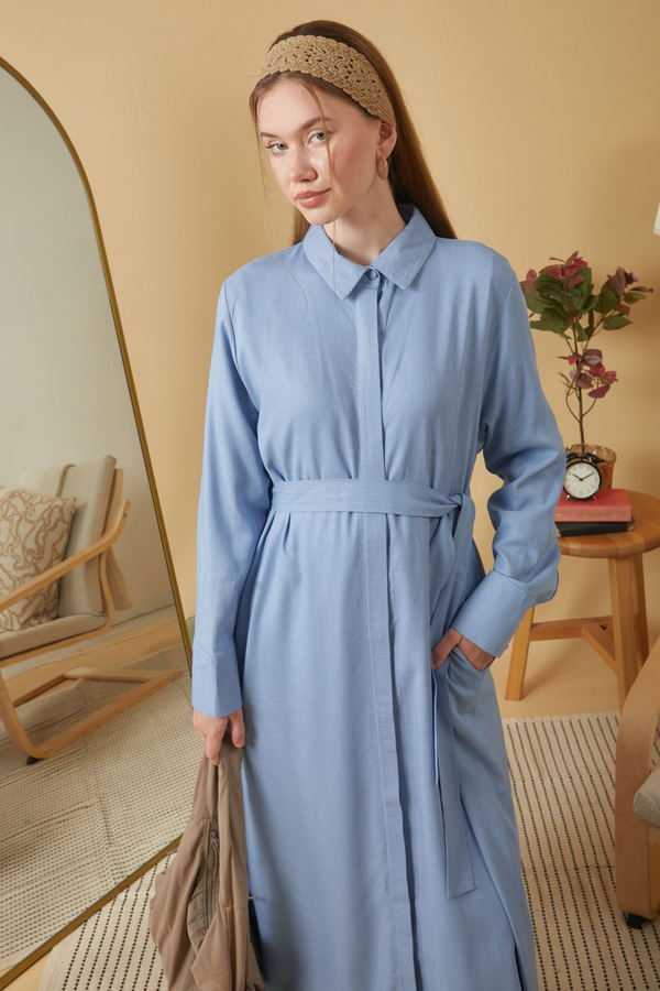 Wide Cuffed Dress Baby Blue - 2