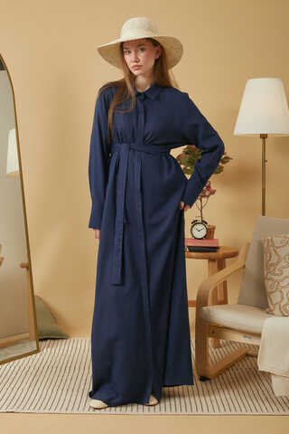 Wide Cuffed Dress Navy Blue - 6