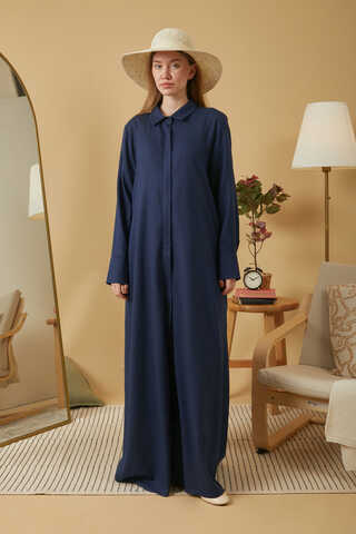 Wide Cuffed Dress Navy Blue - 14