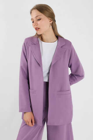 Wide Leg Pants Jacket Set Lilac - 4