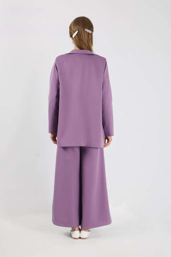 Wide Leg Pants Jacket Set Lilac - 5