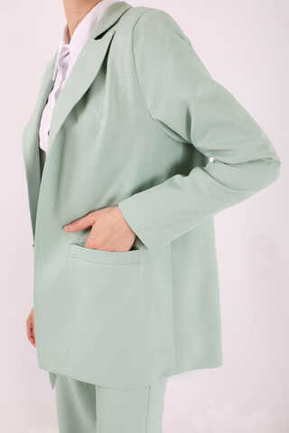 Wide Leg Pants Jacket Set Mint - 4