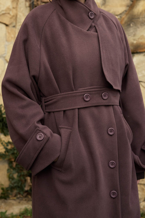 Wind Flap Premium Coat Dark Burgundy - 5