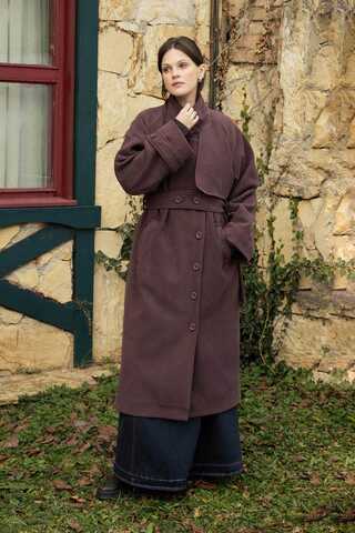 Wind Flap Premium Coat Dark Burgundy - 4