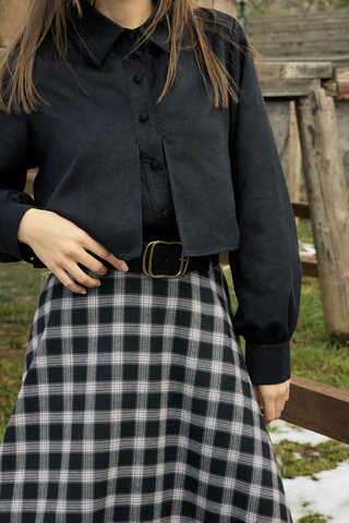 Wind Flap Suede Shirt Black - 5