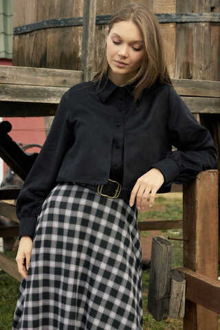 Wind Flap Suede Shirt Black - 8