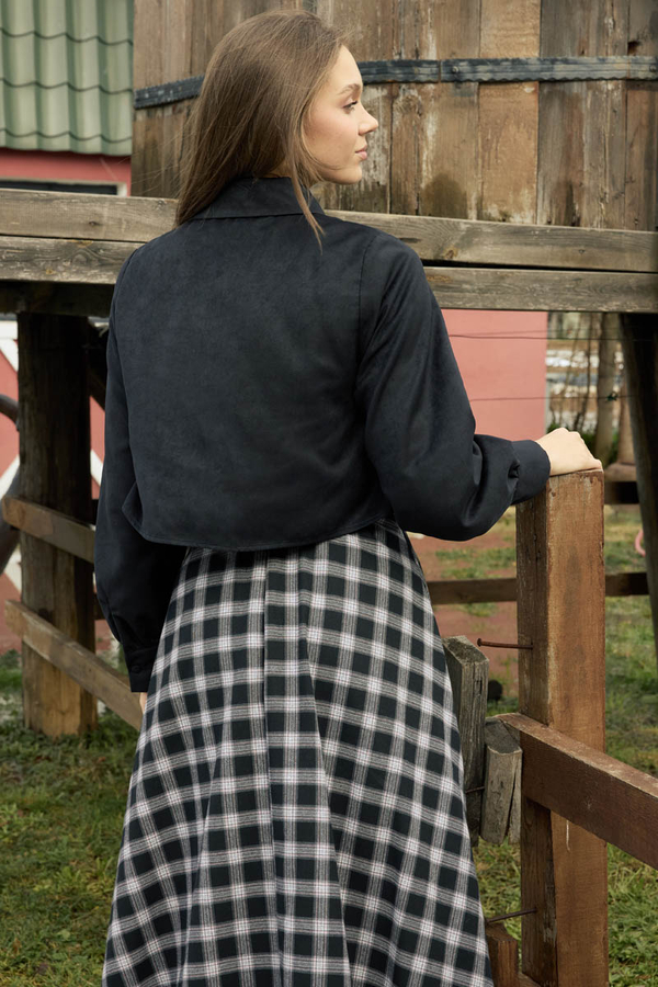 Wind Flap Suede Shirt Black - 9