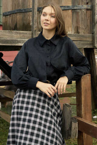 Wind Flap Suede Shirt Black - 1