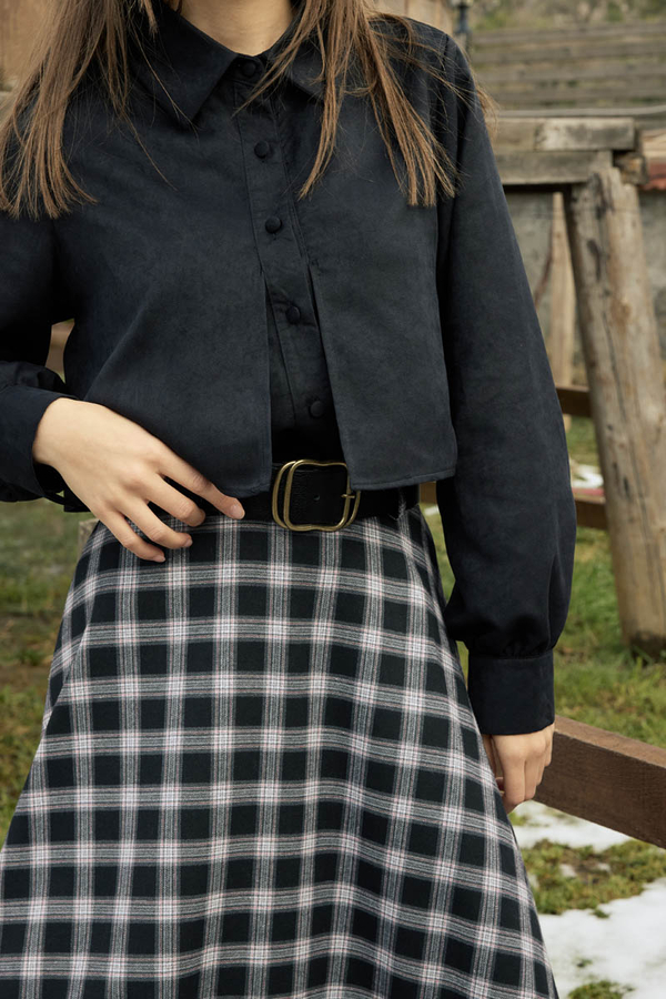 Wind Flap Suede Shirt Black - 5