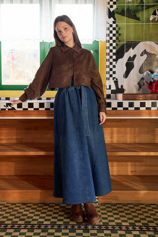 Wind Flap Suede Shirt Brown - 4