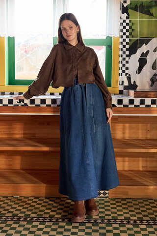 Wind Flap Suede Shirt Brown - 3